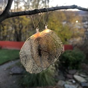 COPY - Gold plated Skeleton leaves Earrings